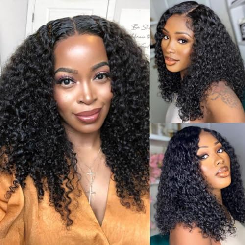 Asteria Curly Human Hair Wig 7x4 Ready To Wear Glueless Wigs Human Hair Pre Plucked Pre Cut Curly Lace Front Wigs Human Hair Wigs For Black Women 18 Inch