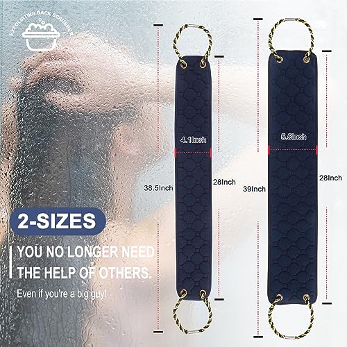 Exfoliating Back Scrubber with Handles, 39 Inch Double-Sided Back Exfoliator Body Scrub Towel, Exfoliating Washcloth Bath Tool for Use in Shower, Back Washer to Deep Clean Your Skin for Men & Women