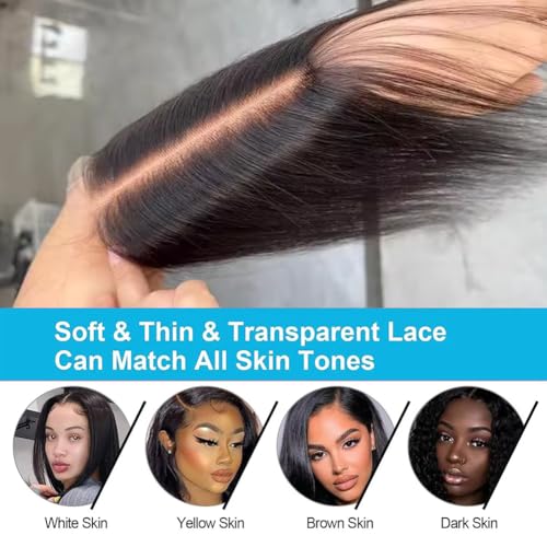 2x6 Hd Lace Closure Straight Indian Virgin Human Hair,14Inch Middle Part Pre Plucked Natural Hairline Transparent Swiss Lace Closure Human Hair