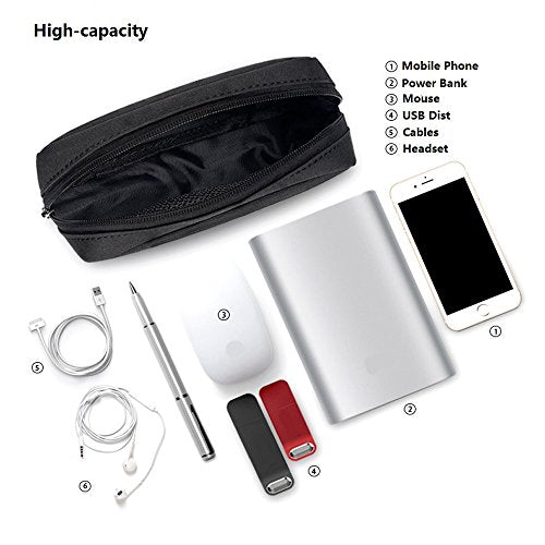 Universal Electronics/Accessories Soft Carrying Case Bag, Durable & Light-weight,Suitable for Out-going, Business, Travel and Cosmetics Kit (Small-Black)