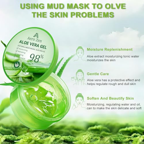 Organic Aloe Vera Gel for Face & Body Made within 12 Hours of Harvest, 98% Pure Aloe Vera Gel for Skin,Scalp,& Hair, Soothing Aloe Face Moisturizer,Multipurpose Skin Care£¨10oz£©