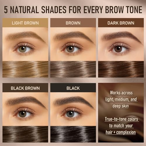 Dual-Ended Microblading Eyebrow Pencil for Women, 2 in 1 Liquid Eyebrow Pencil with Curved Tip and 4D Brow-Fection Microblading Pen, Shaped Fill HairLike Waterproof Lasting Eyebrows 02 Brown