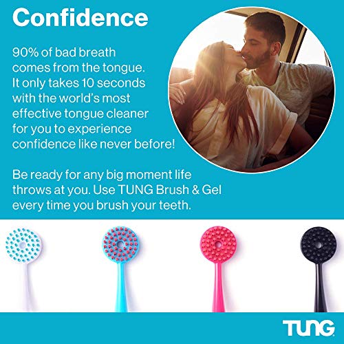 Tung Tongue Gel, Fresh Mint Tongue Cleaner Paste, Bad Breath Odor Eliminator, Halitosis Defense, BPA Free, USA Made (2-Pack)