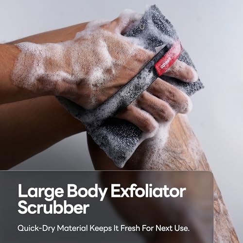 Exfoliating Body Scrubber, Rough Exfoliation Body Exfoliator Sponge for Remove Dead Skin, Body Exfoliating Sponges, Bath and Body Exfoliate Buffer, Mens and Womens Sponge for Shower (2 Pack)