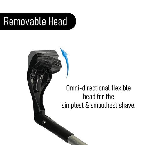 EASACE Back Hair Shaver for Men, DIY Body Grooming, Safety Blade, Extension Handle, Wet & Dry Use
