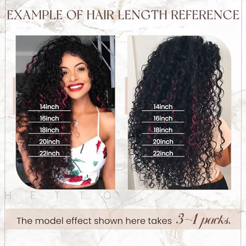 Hetto Curly Tape in Hair Extensions Human Hair Black Wavy Tape in Hair Extensions Invisible Curly Tapes Hair Extension #1 Jet Black 14Inch 50G