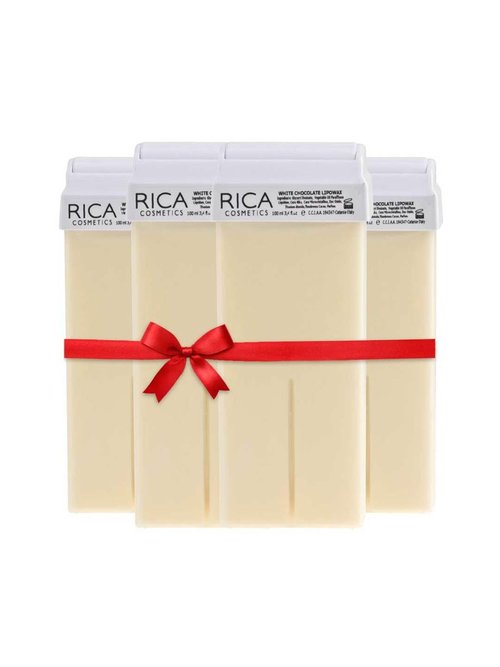 Rica Wax White Chocolate Roll-On Wax Kit - Set of 4 Refills, 100 ML - Made in Italy