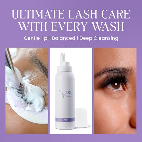 LivBay Whip Lash Foam Cleanser, Lash Bath for Eyelash Extensions, Mousse-Like Foam Cleanser for Extensions, Hydrating Eyelash Bath, Up to 200 Lash Baths, 100ml