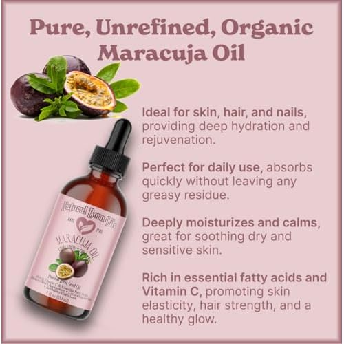 Natural Born Oils Maracuja Oil, 1 Gallon, Organic, Cold-Pressed, aka Passion Fruit Oil, Nutrient-Rich, Excellent for Radiant Skin, Healthy Hair