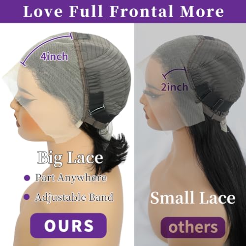 12 Inch Short Bob Wig Human Hair 13x4 Hd Transparent Lace Front Wigs Human Hair Pre Plucked 180 Density Straight Lace Frontal Wigs Human Hair Glueless Wig for Women Natural Hairline with Baby Hair