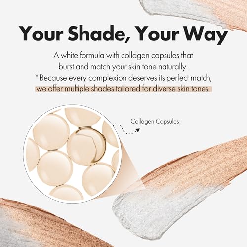Blanc Cover Cream Stick V White - Korean Color-Changing Foundation Stick with Volufiline - Medium to Full Coverage Dewy Finish Base Makeup - Dual-Ended with Detachable Brush (202 Natural)