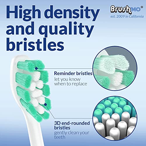 Brushmo Replacement Toothbrush Heads Compatible with Philips Sonicare Electric Toothbrush, White, 10 pc Variety Pack