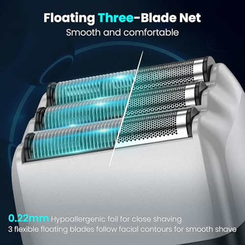 SweetLF Nose Hair Trimmer for Men with Detachable Head, Washable Blades, R-Shaped Design, Lightweight (Black) (Silver)