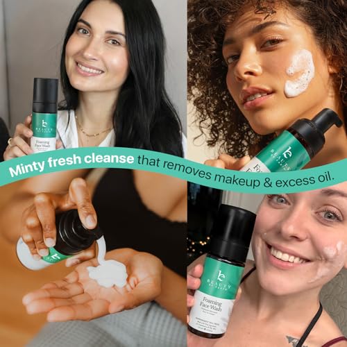 Beauty by Earth Foaming Face Wash Cleanser ? Natural & Organic Ingredients, Vegan Facial Wash, Gentle Daily Cleanser for Sensitive, Oily & Acne Prone Skin, Made in USA