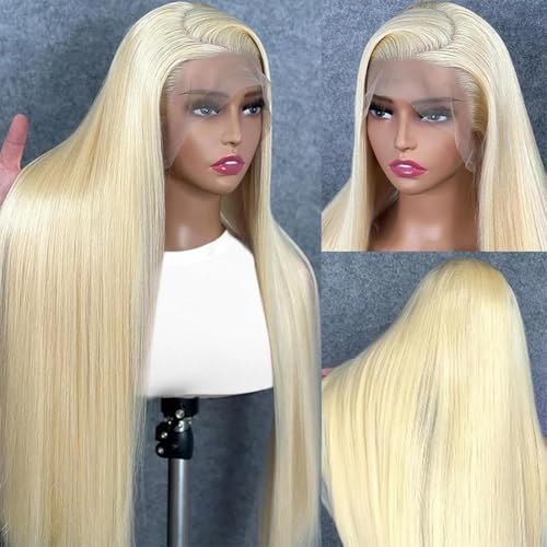 36 Inch 613 Lace Front Wig Human Hair Straight Blonde Wig Human Hair 613 HD Lace Front Wig Pre Pluck With Baby Hair