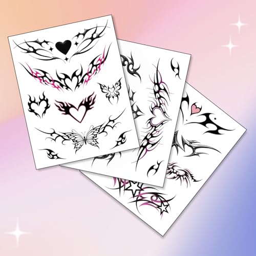 Tramp Stamp Temporary Tattoos | Y2K Edgy Cybersigilism | Realistic Waterproof Fake Tats | Festival, Bachelorette, Halloween, Birthday Favors, Accessories