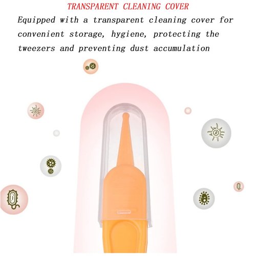 YIUIRUOI 4 Pieces of Cleaning Tweezers with Round Plastic Tips Used for Cleaning Ear Canals, Nasal Passages, and Umbilical Dirt.