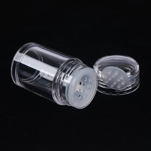 RAYNAG 6 Pieces Mini Empty Loose Powder Bottle Travel Cosmetic Glitter Powder Eye Shadow Shaker Bottle with Sifter and Lids (12 holes)