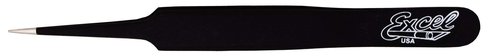 Excel Straight Point Tweezer, Black