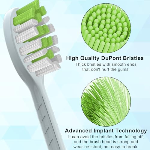 Replacement Toothbrush Heads for Philips One Series Sonicare Battery Toothbrush BH1022/07, 10 Count Replacement Toothbrush Heads with Cover Compatible with BH1022/07