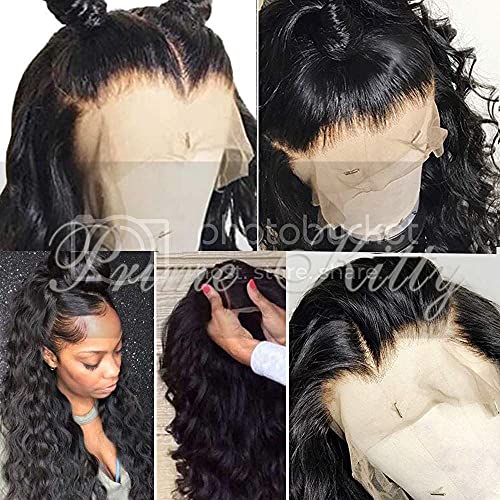 Human Hair Wigs for Black Women 180% Density Body Wave Brazilian Virgin Human Hair Lace Front Wigs with Baby Hair Glueless Lace Front Wig Loose Curly Wigs 12" 1B Human Hair Wigs