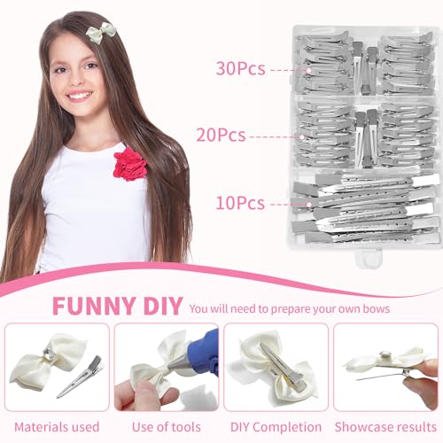 Metal Hair Clips For Women Styling 60-Piece Set | Silver Duckbill Clips with Storage Box | 3 Sizes (3.5"/1.81"/1.77") for Hair Styling, Roller Setting, Salon Use & DIY Crafts