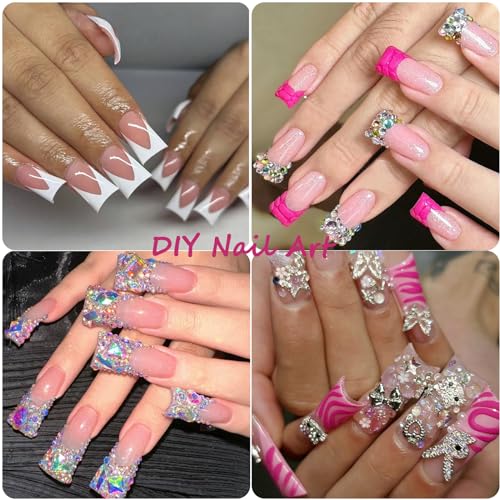 500Pcs Clear Duck Nail Tips Short - 10 Sizes Pre-Shaped Professional Press Ons for Nail Extension, Half Cover Acrylic Soft Gel Tips for Home DIY Nail Salon With Box