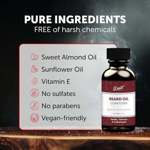 Detroit Grooming Beard Oil | Hydrating & Nourishing Formula with Vitamin E ? Corktown Scent (2 oz)