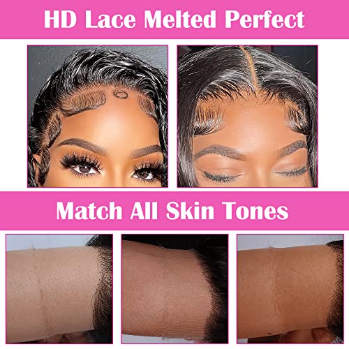 13x6 Invisible HD Lace Frontal, Ear to Ear 13x4 Lace Front£¬ Melt Skins, Body Wave Straight, 16"