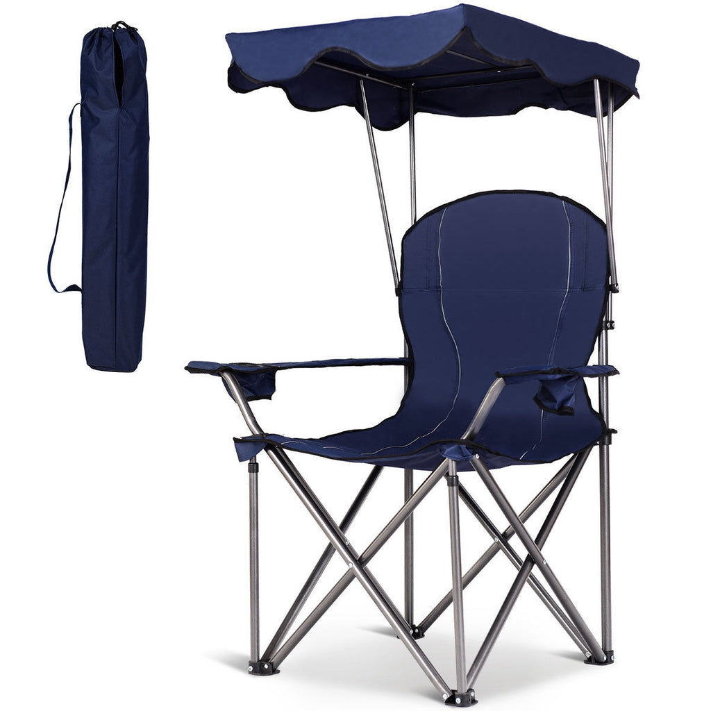 Portable Folding Picnic Double Chair With Removable Umbrella