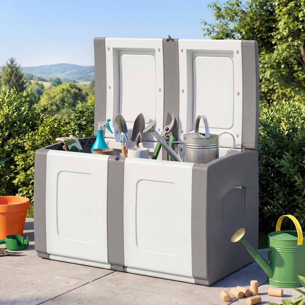 53 Gallon Patio Container with Lockable Lid for Packages and Garden