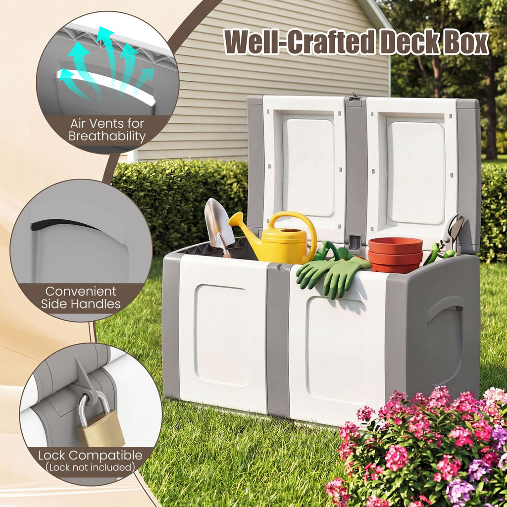 53 Gallon Patio Container with Lockable Lid for Packages and Garden