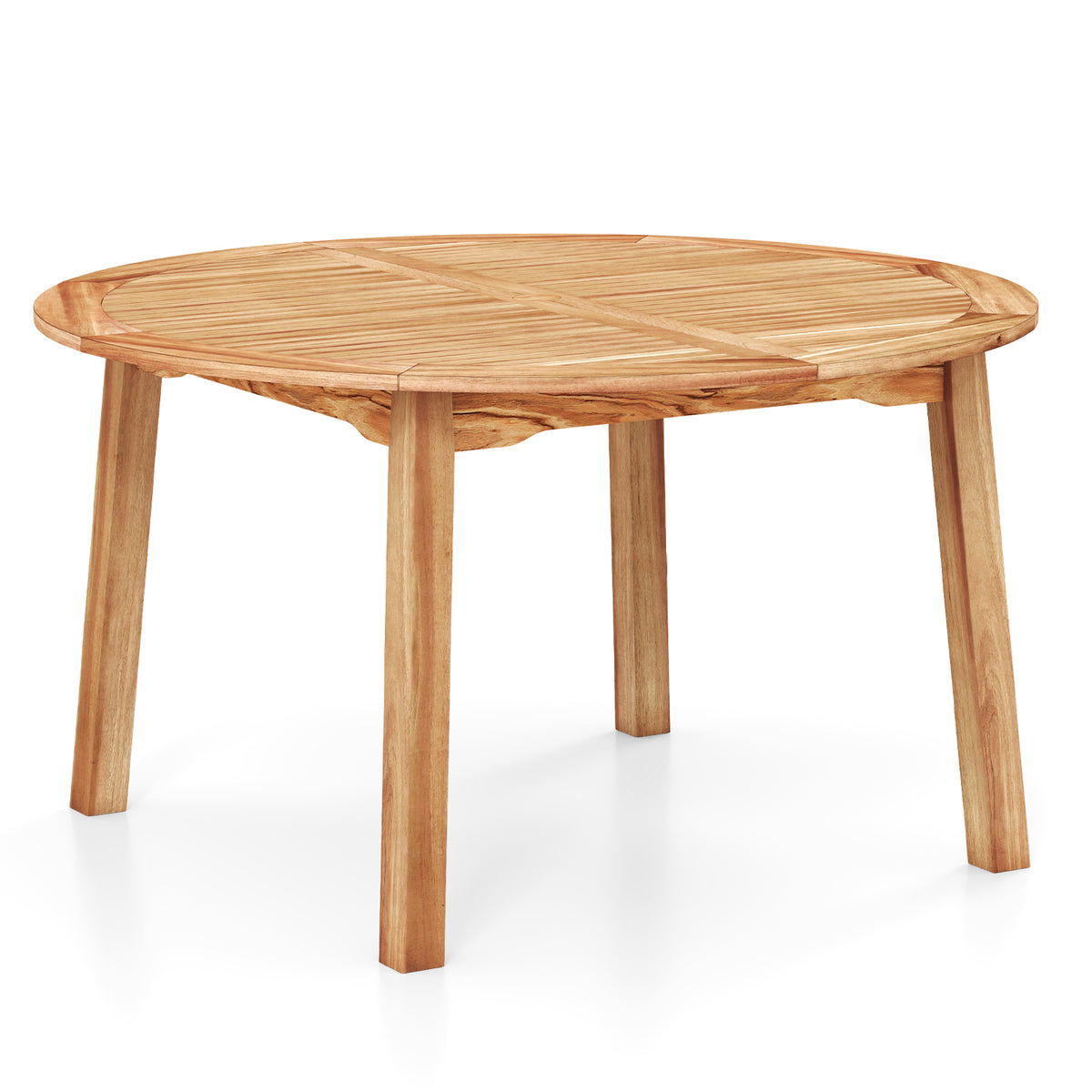 53" Round Acacia Wood Outdoor Dining Table for 4-6 People
