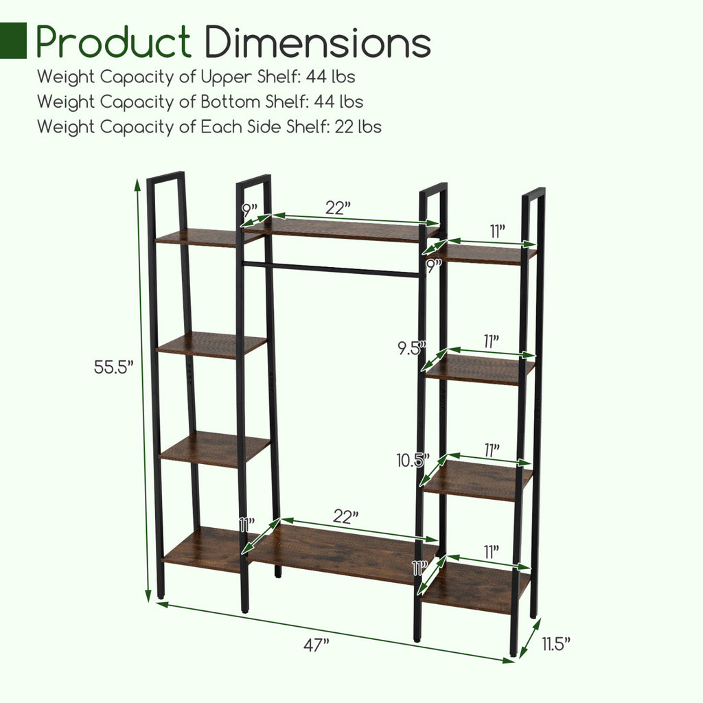 55.5 inch Tall Plant Stand 10-Tier Rack with 16 Colors LED Strip