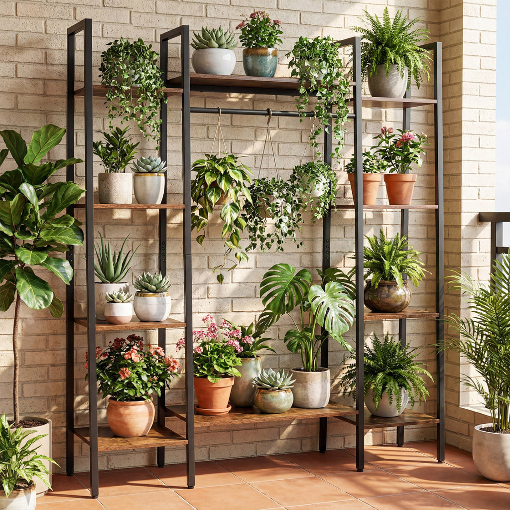 55.5 inch Tall Plant Stand 10-Tier Rack with 16 Colors LED Strip