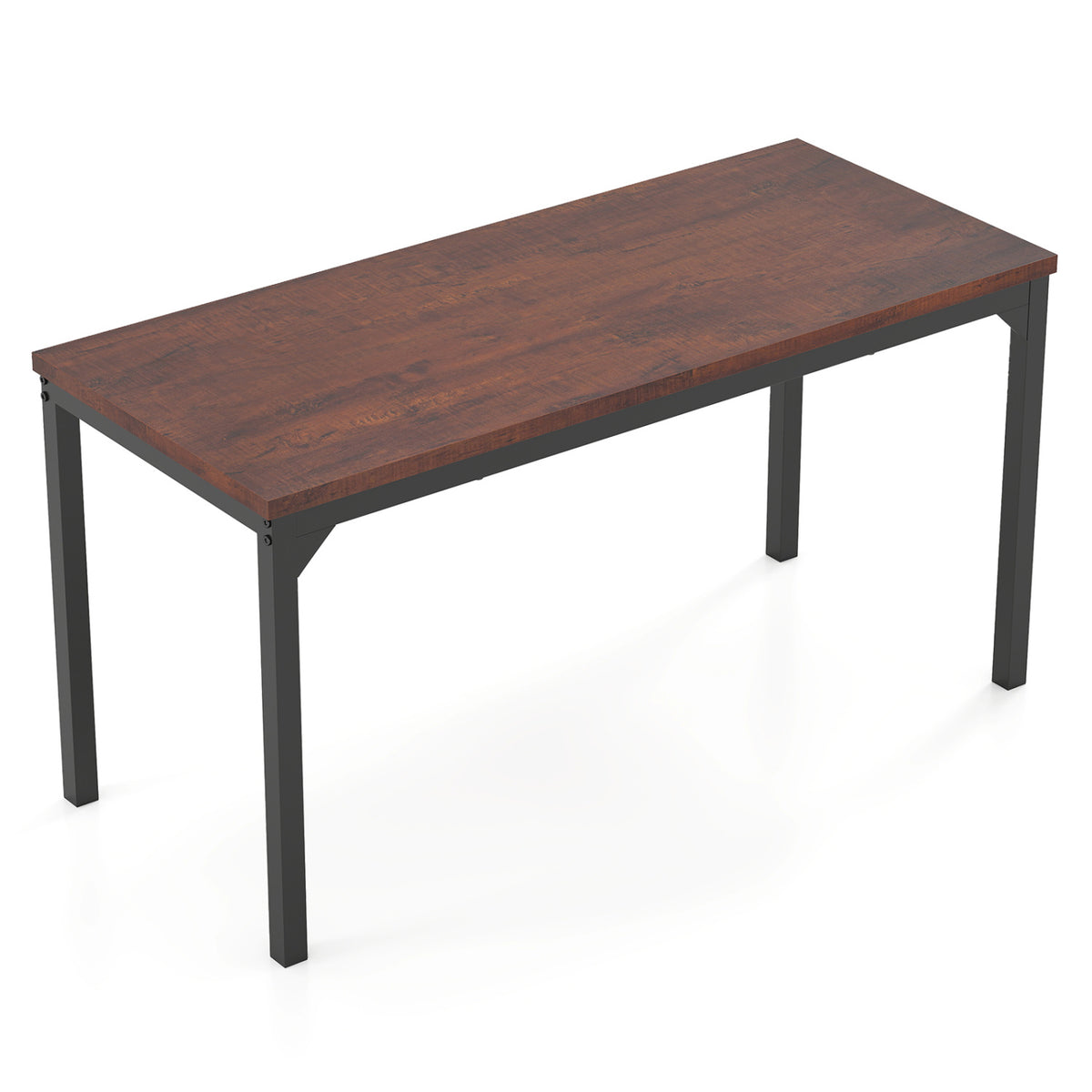 55 Inch Conference Table with Metal Frame - Brown