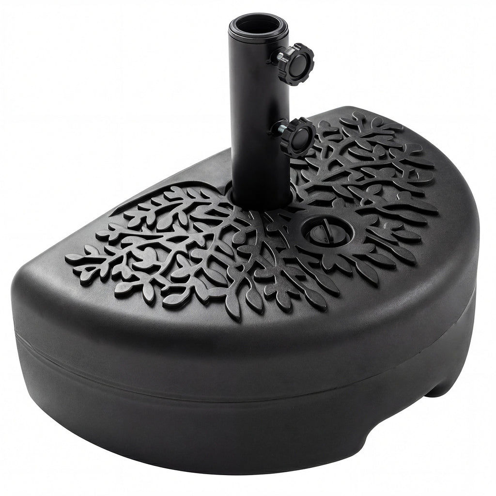 55 LBS Half Round Patio Umbrella Base for Deck Lawn Poolside