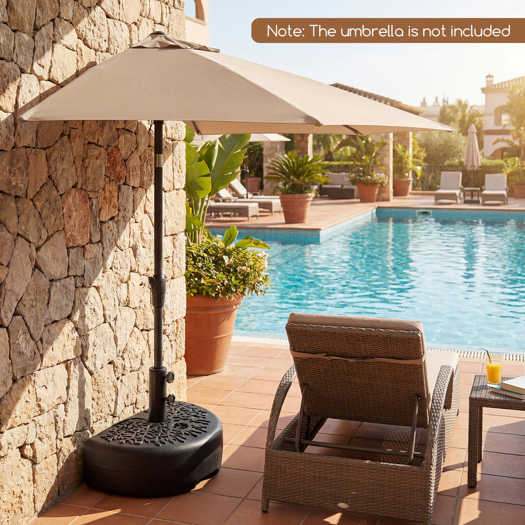 55 LBS Half Round Patio Umbrella Base for Deck Lawn Poolside