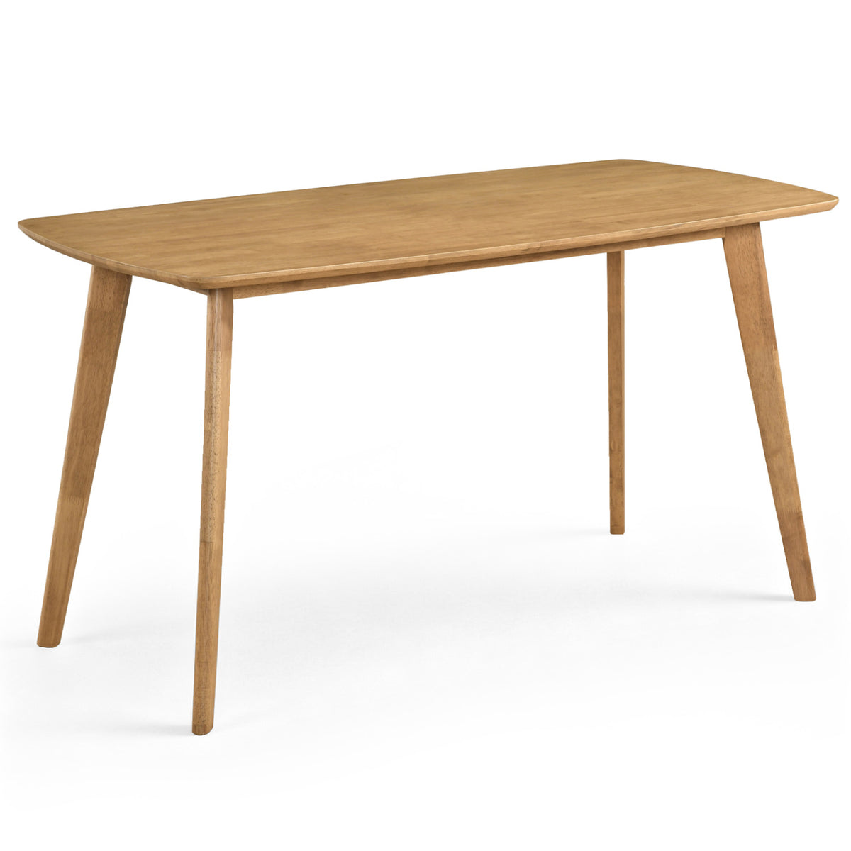 55 Inch Natural Wood Dining Table for 4-6 People