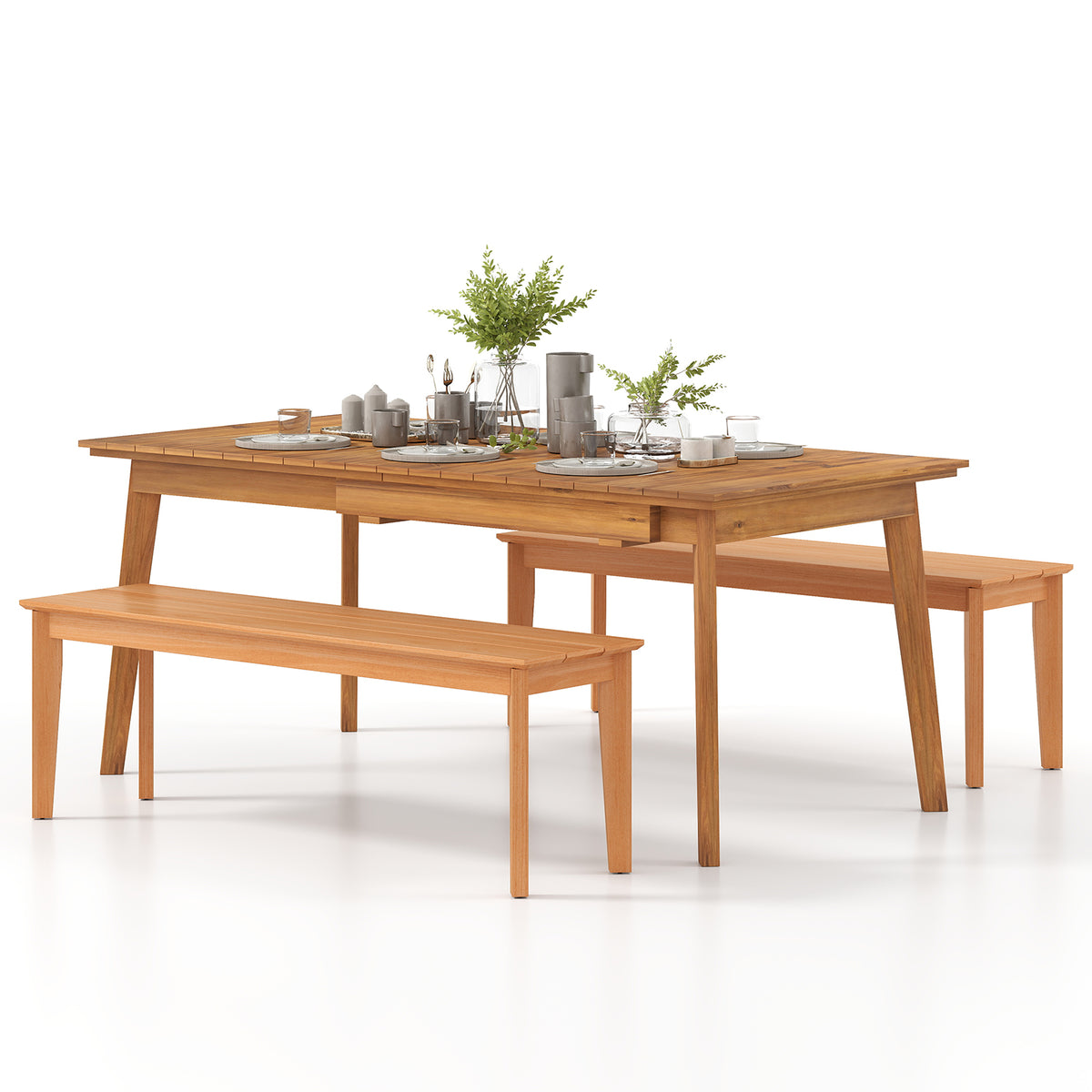 55 Inch Outdoor Teak Wood Bench - 880 LBS Capacity