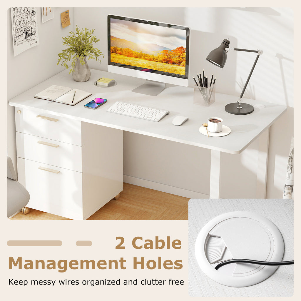 55 x 28 inch Tabletop for Standard and Standing Desk Frames - White