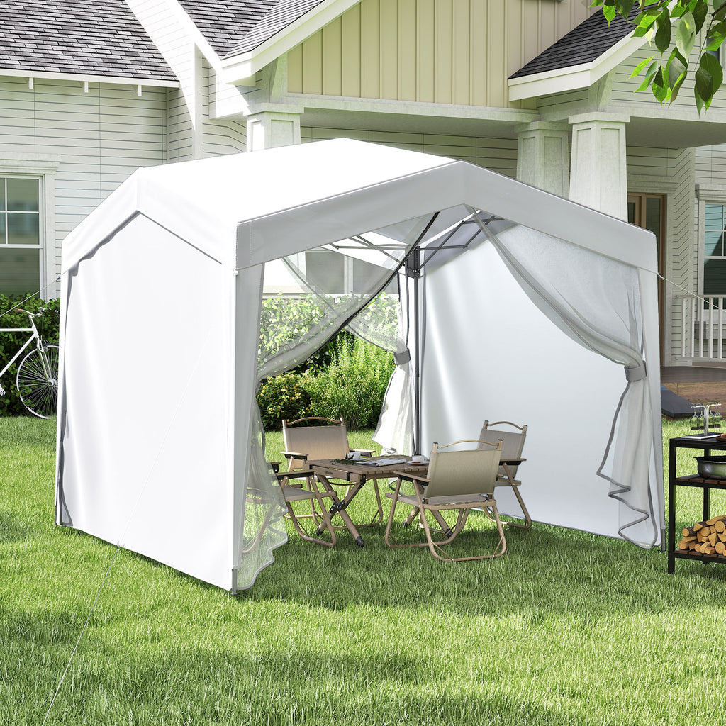 Pop up Canopy Tent wiht 4 Sidewalls Mesh Netting Wheeled Bag