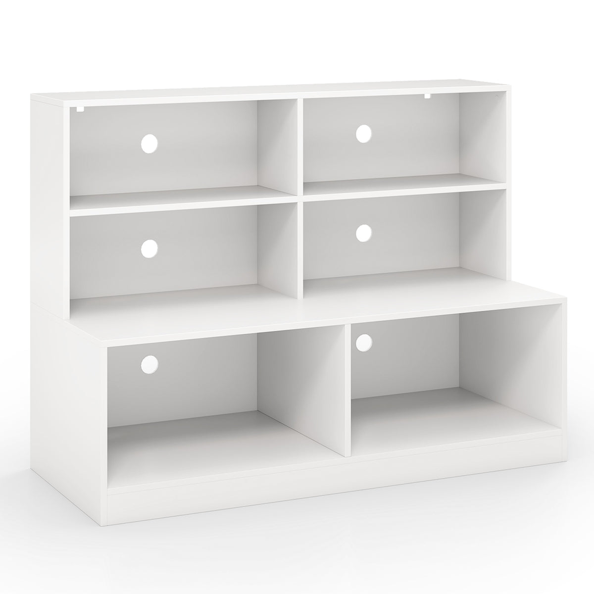 Entryway Shoe Cabinet with Bench Seat & Anti-Tipping Kits - White