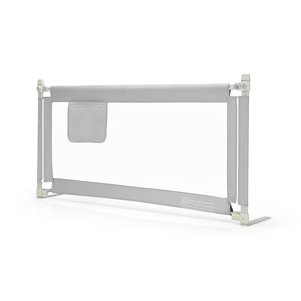 57 Inch Baby Bed Rail Guard with Lock & Independent Lift - Gray Variation