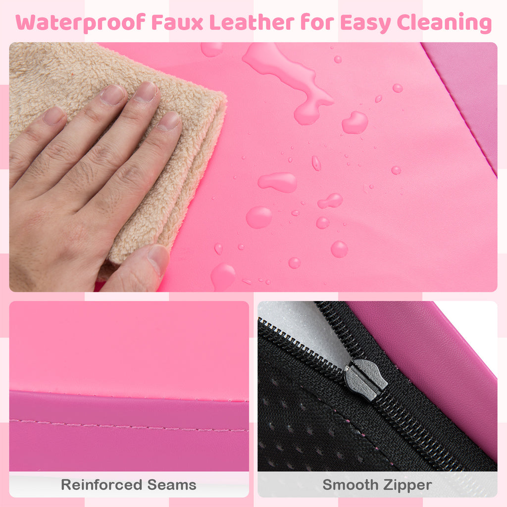 58 Inch Toddler Play Mat - Foldable Foam Baby Activity Floor Mat in Pink