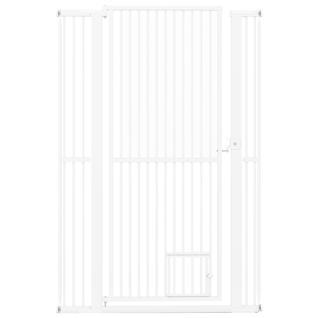 59 Inch Tall Heavy-Duty Metal Pet Gate with Wide Opening - White, Variation of THIS listing