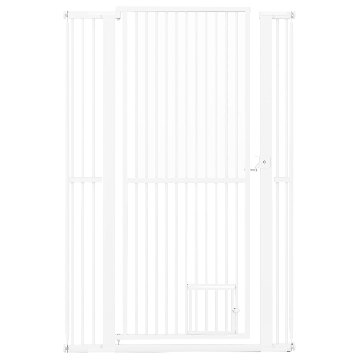 59 Inch Tall Heavy-Duty Metal Pet Gate with Wide Opening - White, Variation of THIS listing