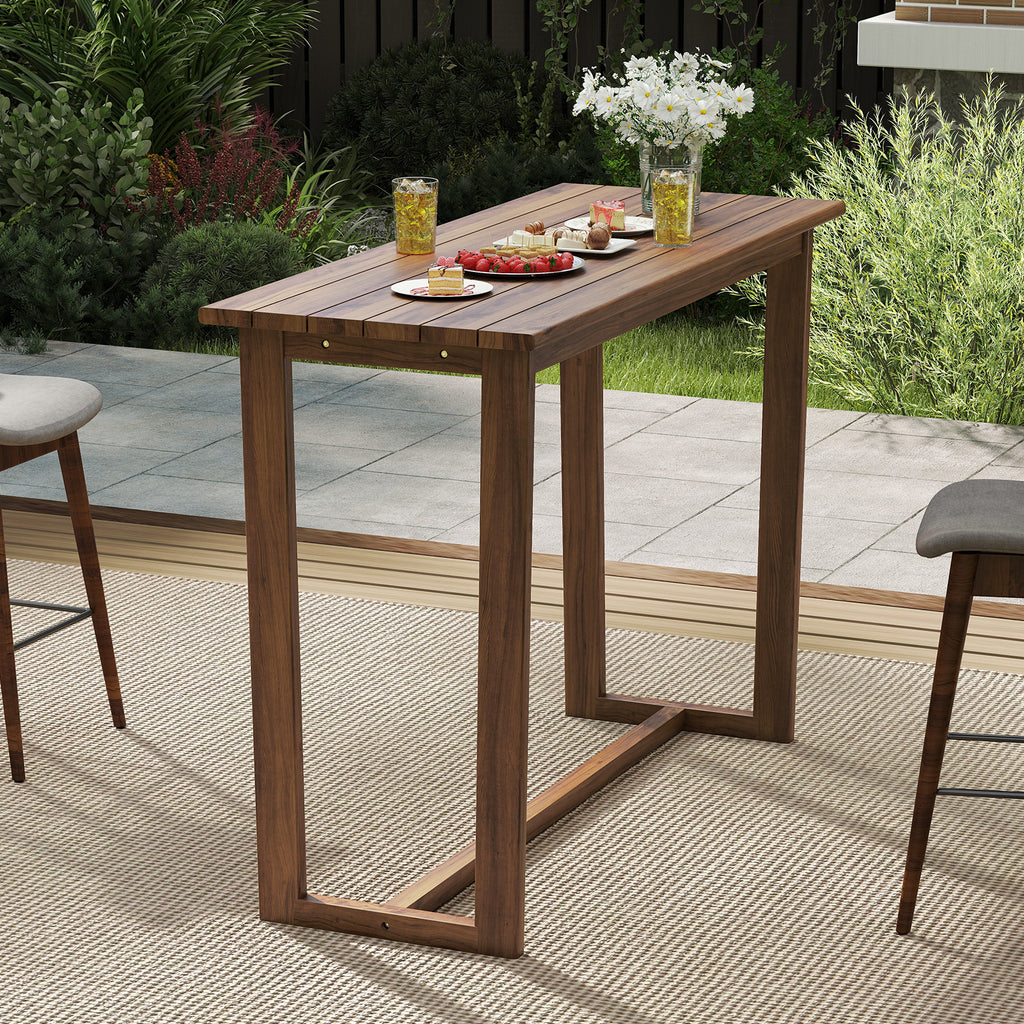 59" x 24" Outdoor Bar Table, Teak Wood