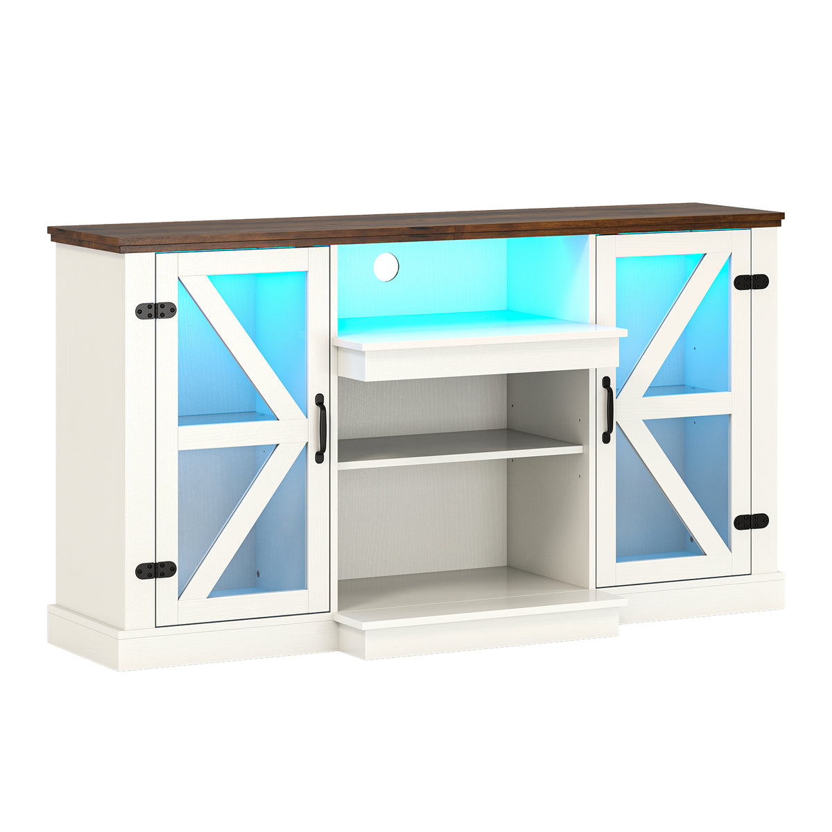 59" Media Console with LED Lights for 65" TV - White