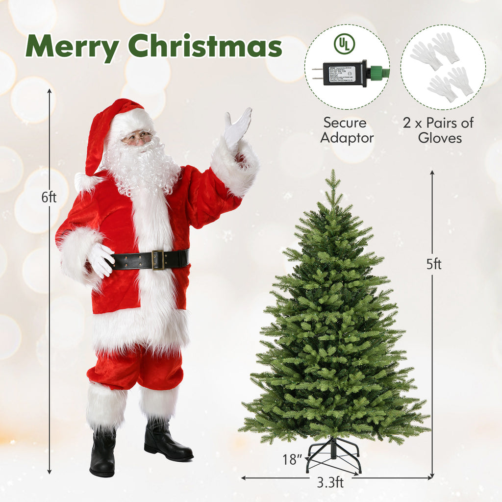 5 Ft Artificial Christmas Tree with 11 Lighting Modes & Remote Control